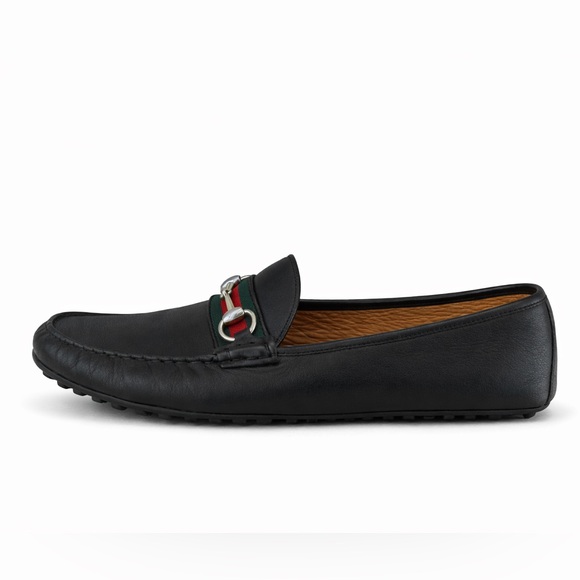 Gucci Horsebit Driver Loafers Black Leather Men’s 10G (US 11.5) Box & Tote - Picture 4 of 10